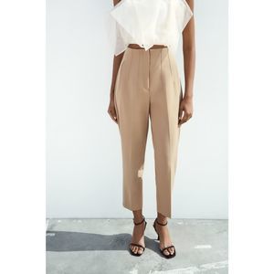 Zara high waist camel trousers